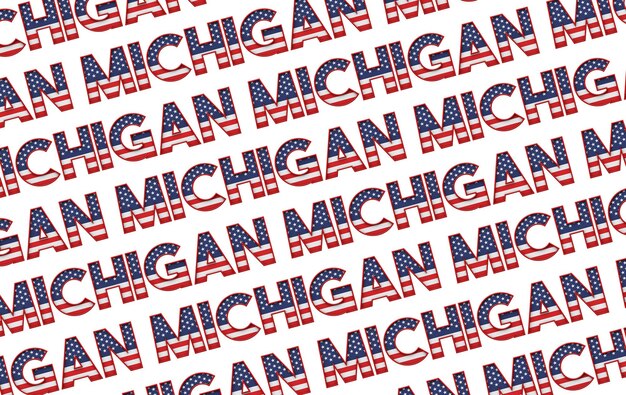 Michigan usa state stars and stripes background d rendering