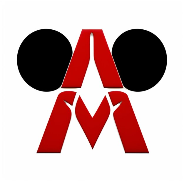 Photo mickey mouse ears are placed on top of a red mickey mouse head generative ai