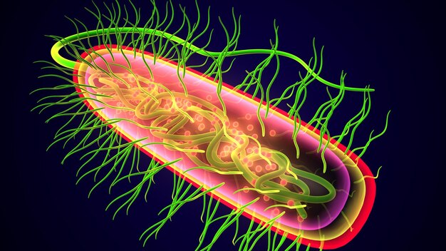 Photo micro bacteria 3dillustration