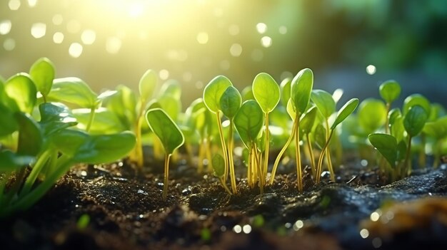 Micro green superfood close up young plant Healthy lifestyle