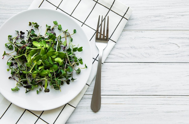 Micro greens on the plate