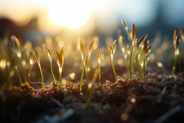 Micro plants that germinate in the soil