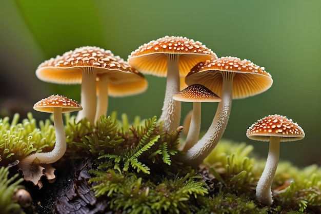 Micro shot enchanting poison mushroom closeup