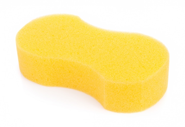 Micro sponge for cleaning and washing car isolated on white background