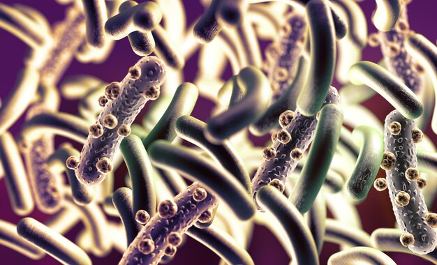 Microbacteria and bacterial organismsbiology and science background