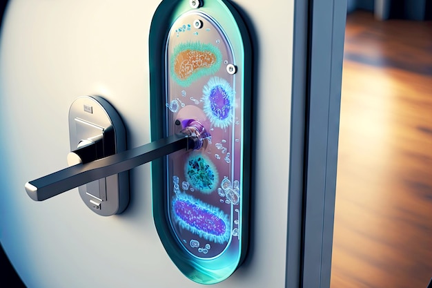 Microbiological testing of bacteria on door handle generative ai