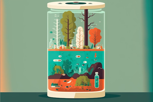 Microbiology flat illustration