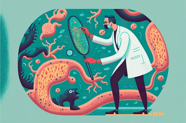 Microbiology flat illustration