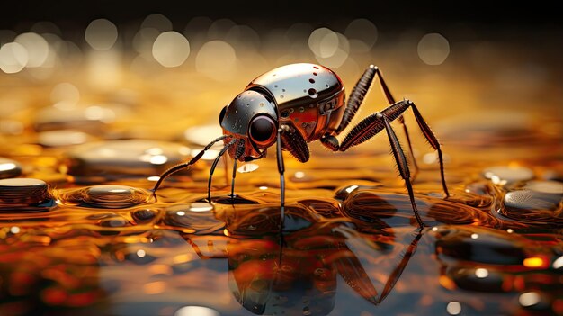 microbots assembling nanoscale sensors for environmental monitoring