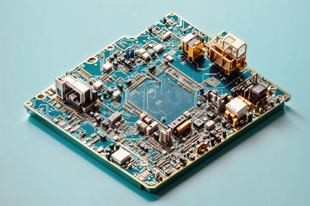 Microchips on a complex circuit board