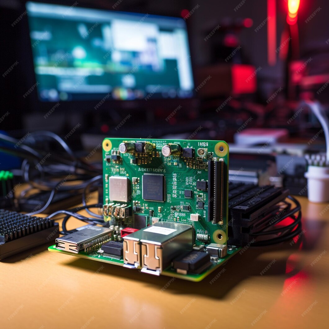 Premium AI Image | Microcontroller Raspberry Pi Generated with AI Tool