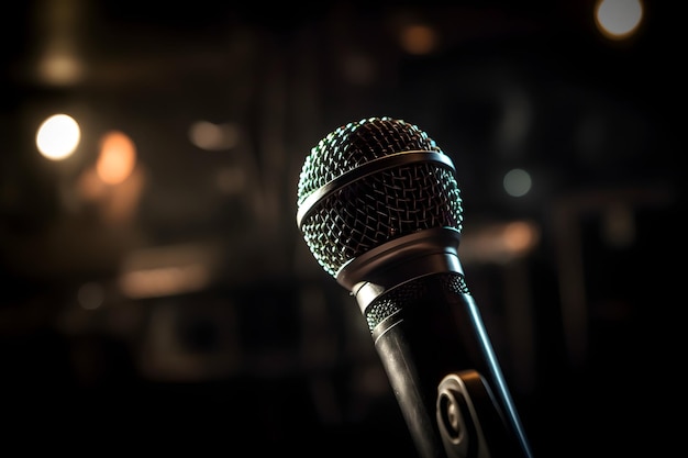 Microfoon op het podium in een concertpodium