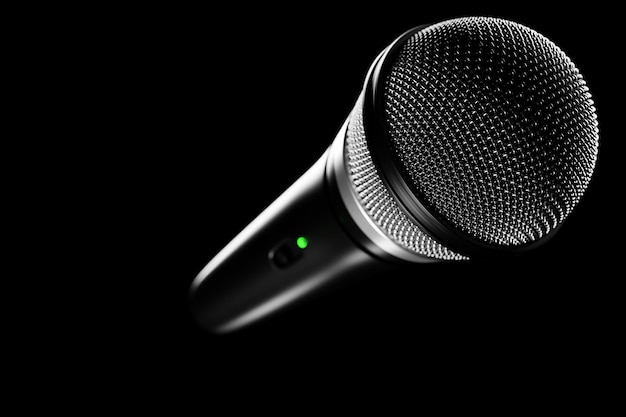 Microfoon ronde vorm model realistisch 3d illustratie muziek award karaoke radio en opnamestudio geluidsapparatuur