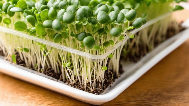 Микрозелень выращивает здоровую и свежую пищу Создано с помощью ИИ