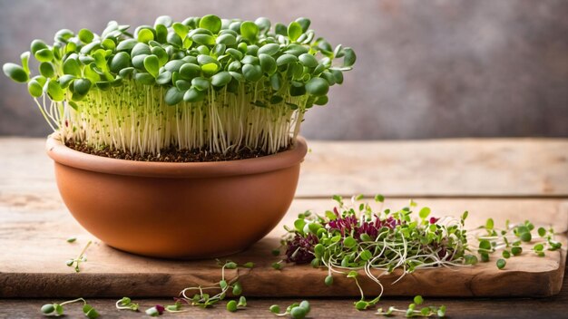 Microgreens sprouts healthy and fresh food Generated with AI