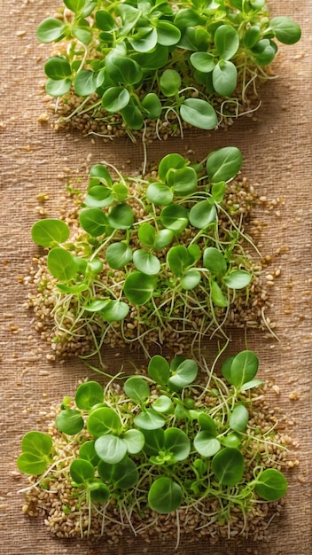 Foto i microgreens germogliano cibo sano e fresco generato con l'intelligenza artificiale