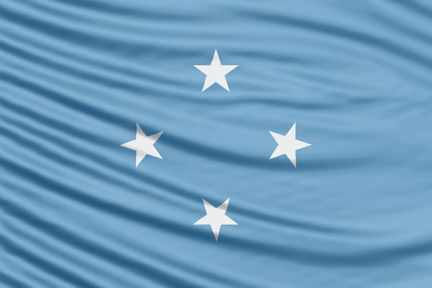 Micronesia Flag Wave Close Up, national flag background