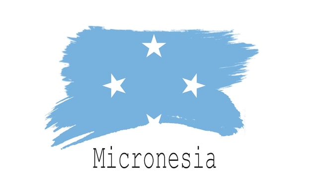 Флаг Микронезии на белом фоне