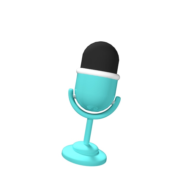 Microphone 3d in classic style on white background Microphone 3d in realistic style on isolated bac