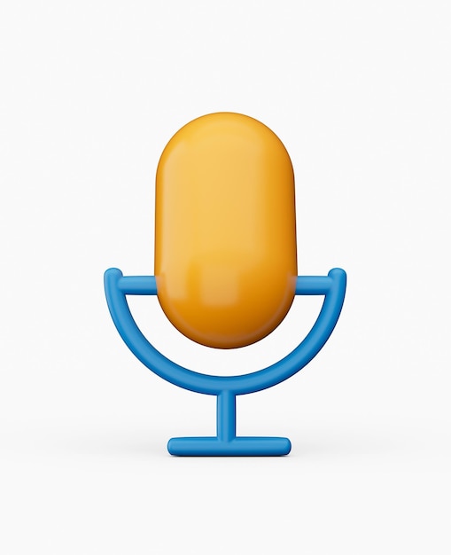 Photo microphone 3d modern style on isolated white background realistic icon 3d illustration