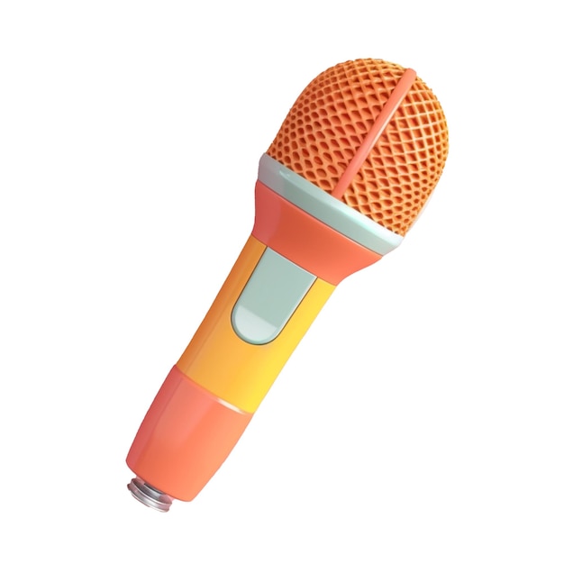 Microphone in 3D style trending color palette with Generative AI