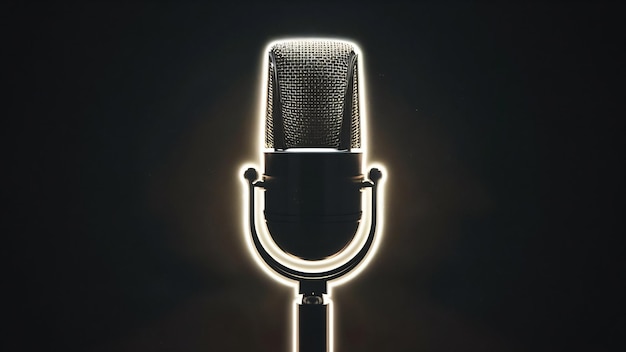 Microphone on dark