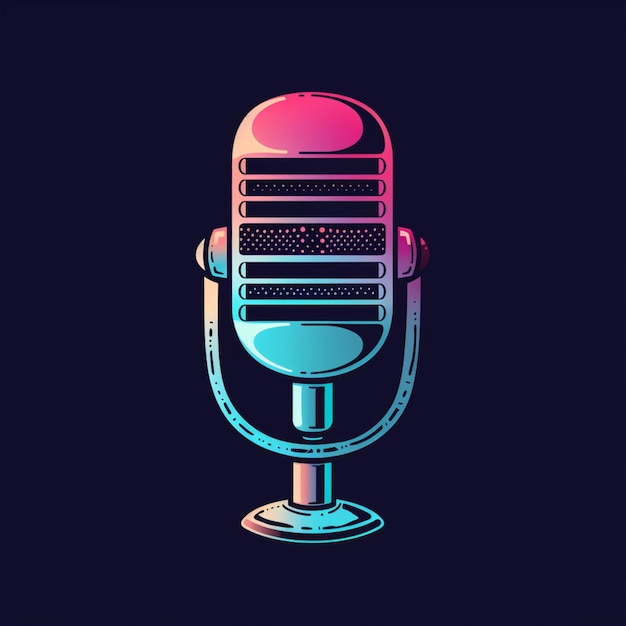 microphone design for a podcast in vivid colors
