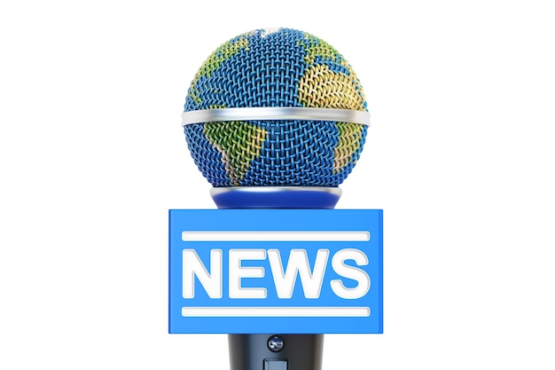 Микрофон глобальные новости 3D рендеринг