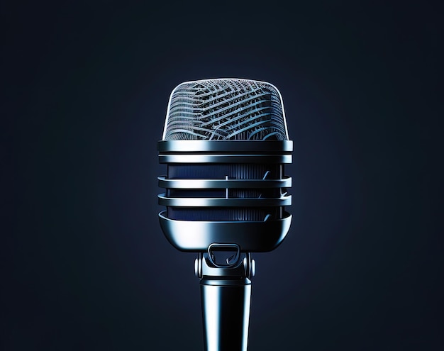 microphone isolated on a dark background 3 d rendering