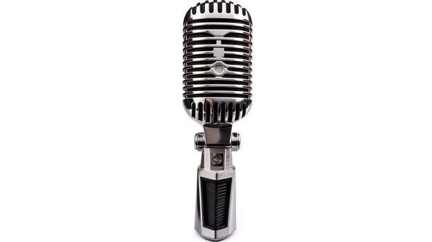 Photo microphone isolated on white background