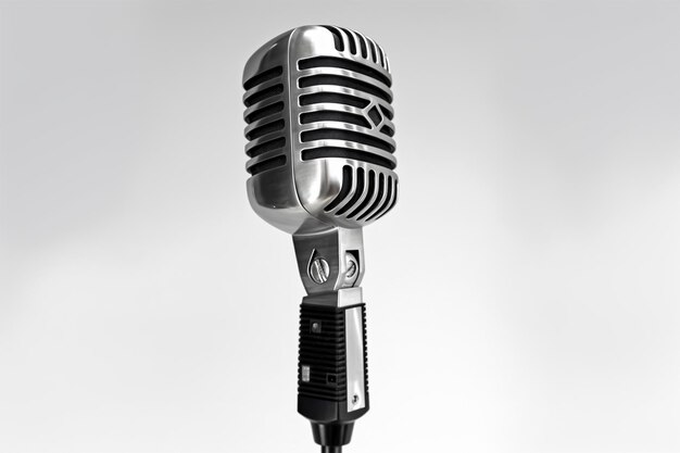 Microphone on isolated white background