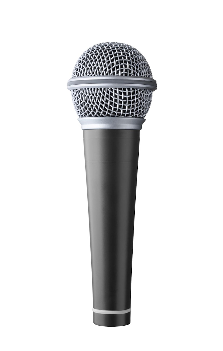 Photo microphone isolated on white background