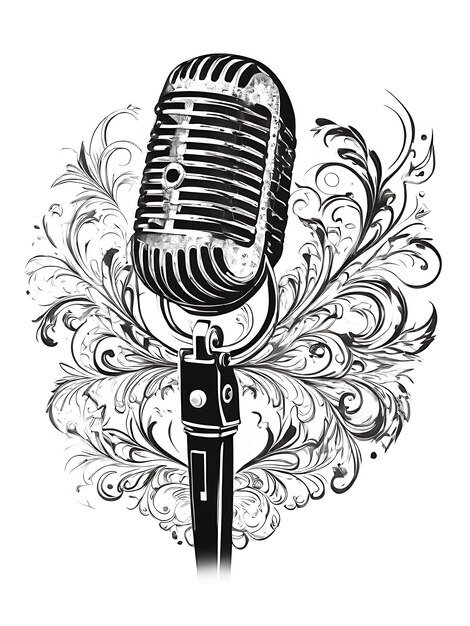 Photo microphone logo vector illustration