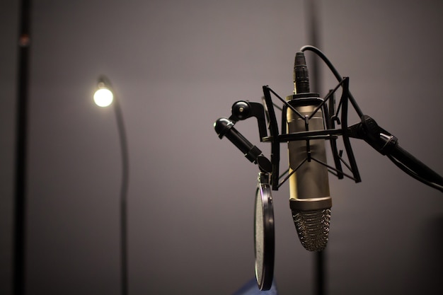 Microphone in professional studio