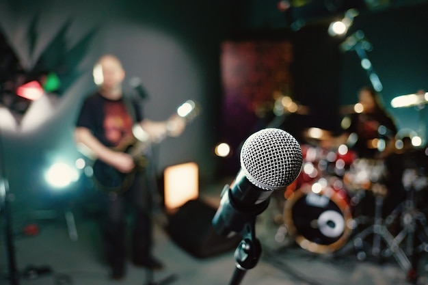 Microphone in the recording studio