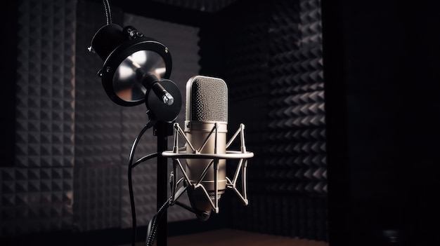 Микрофон в студии звукозаписи
