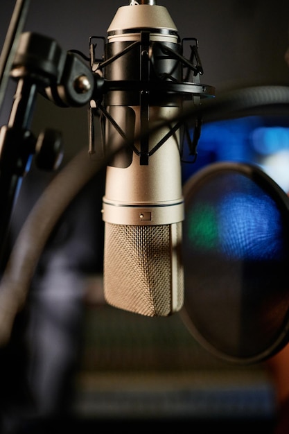 Microphone in recording studio