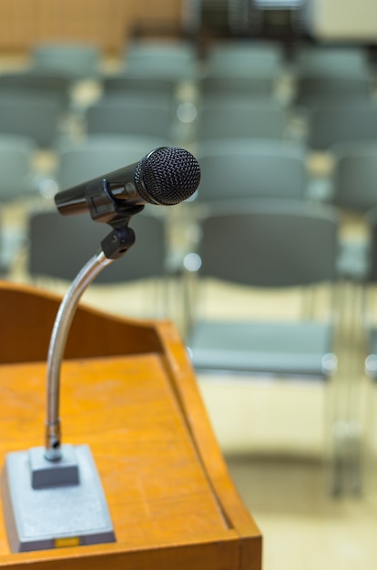 Microphone on the speech podium