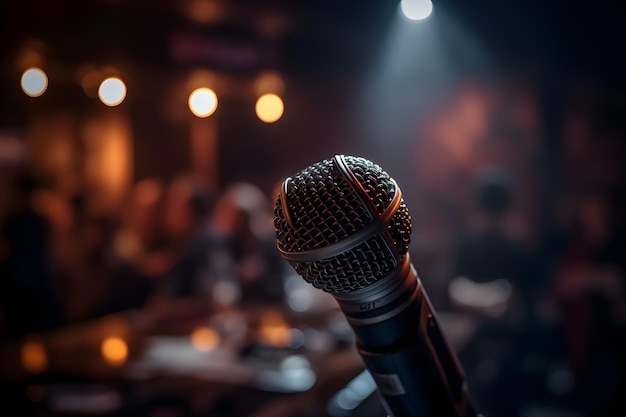 Microphone on the stage in a concert stage