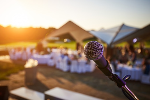 microphone on a stage during a event