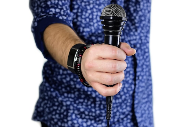 Photo microphone on stage hand hold