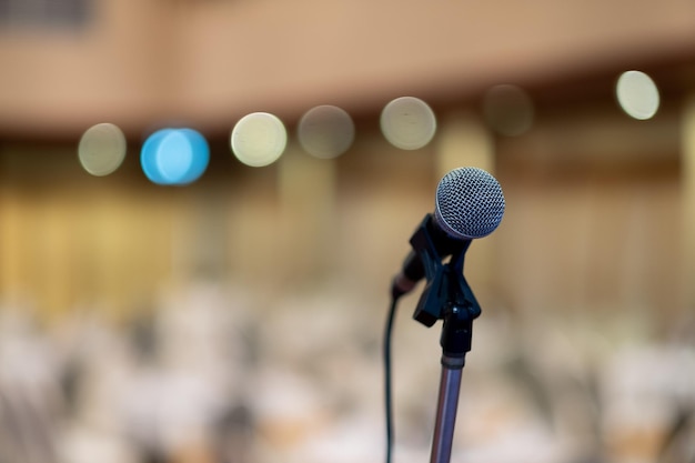 Microphone on stage speaker conference