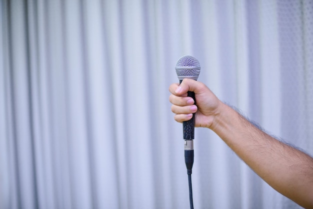 microphone on stage, speaker, conference