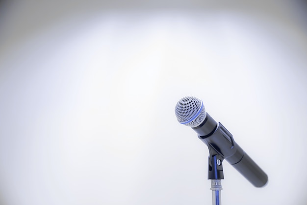 Microphone on the stand for public speaking.