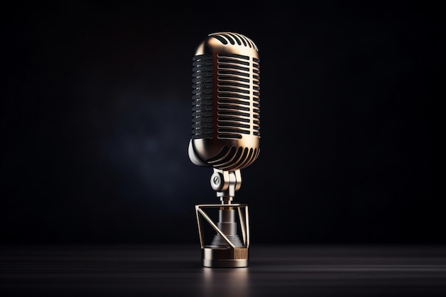 a microphone on a table with smoke coming out of the background.