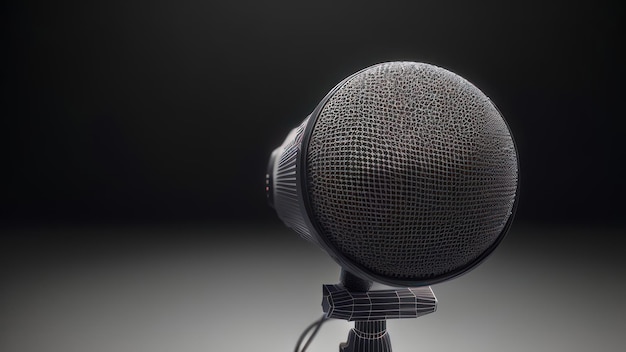 A microphone that has a black background and a black background.