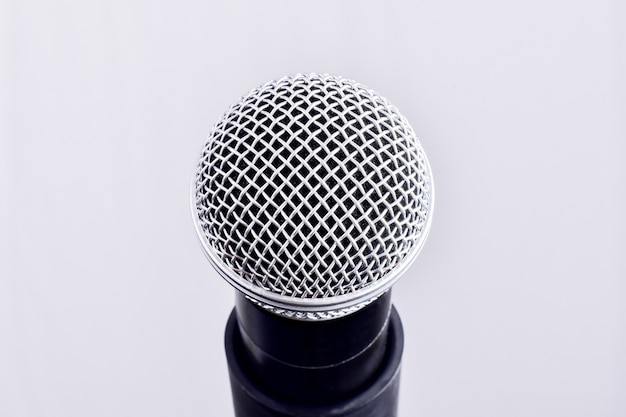 Microphone and white background