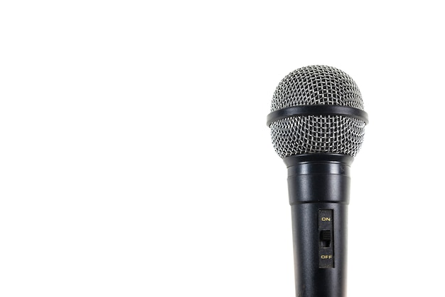 Microphone on white background.