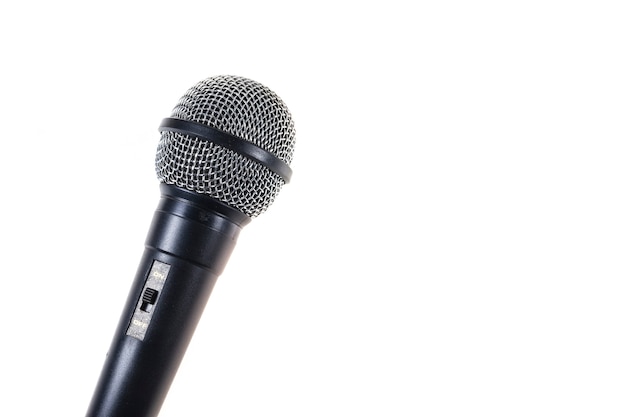 Microphone on white background.