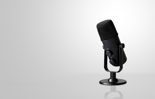 Microphone on white  with soft-focus 